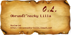 Obrusánszky Lilla névjegykártya
